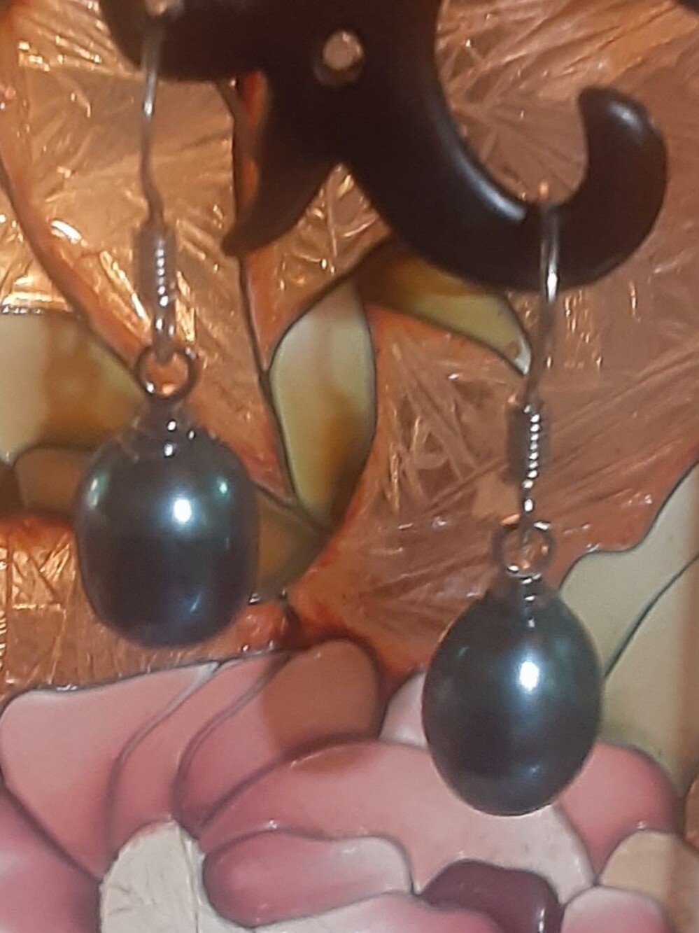 Sterling Silver TAHITIAN SOUTH SEA DANG LING TEARDROP PEARL EARRINGS